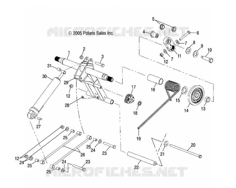 REAR SUSPENSION TORQUE ARM, AND SHOCK