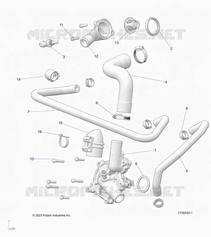 ENGINE, WATERPUMP AND BYPASS