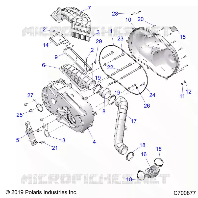 DRIVE TRAIN, CLUTCH COVER AND DUCTING