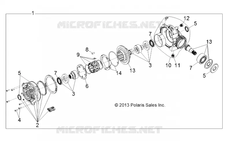 DRIVE TRAIN, FRONT GEARCASE INTERNALS