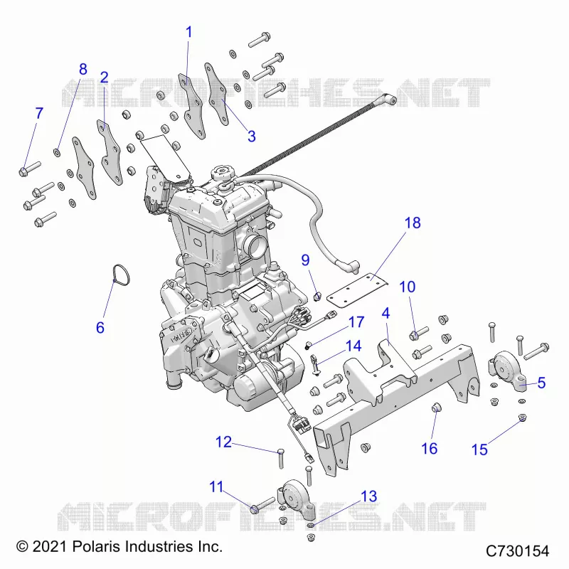 ENGINE, TRANSMISSION MOUNTING & LONG BLOCK- R23MAU57B4/B9 (C730154)