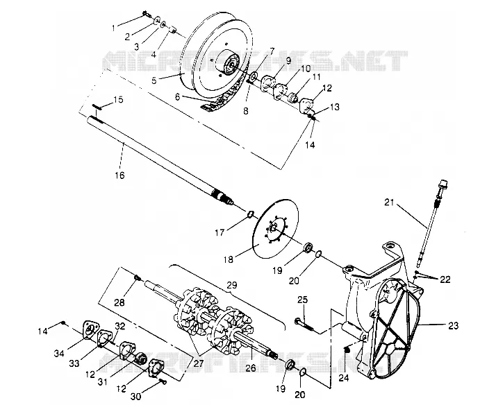 DRIVE TRAIN ASSEMBLY 600 XCR 0951676 (4929132913B010)