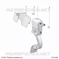 ENGINE, THROTTLE PEDAL AND MOUNT