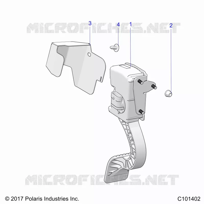 ENGINE, THROTTLE PEDAL AND MOUNT