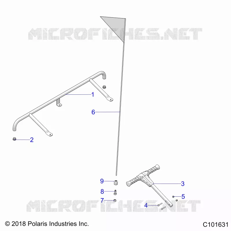 BUMPER, REAR, FLAG, AND PASS HANDLE
