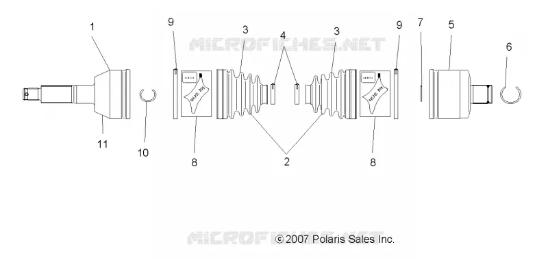 DRIVE TRAIN, REAR DRIVE SHAFT (BUILT 7/01/07 AND BEFORE)