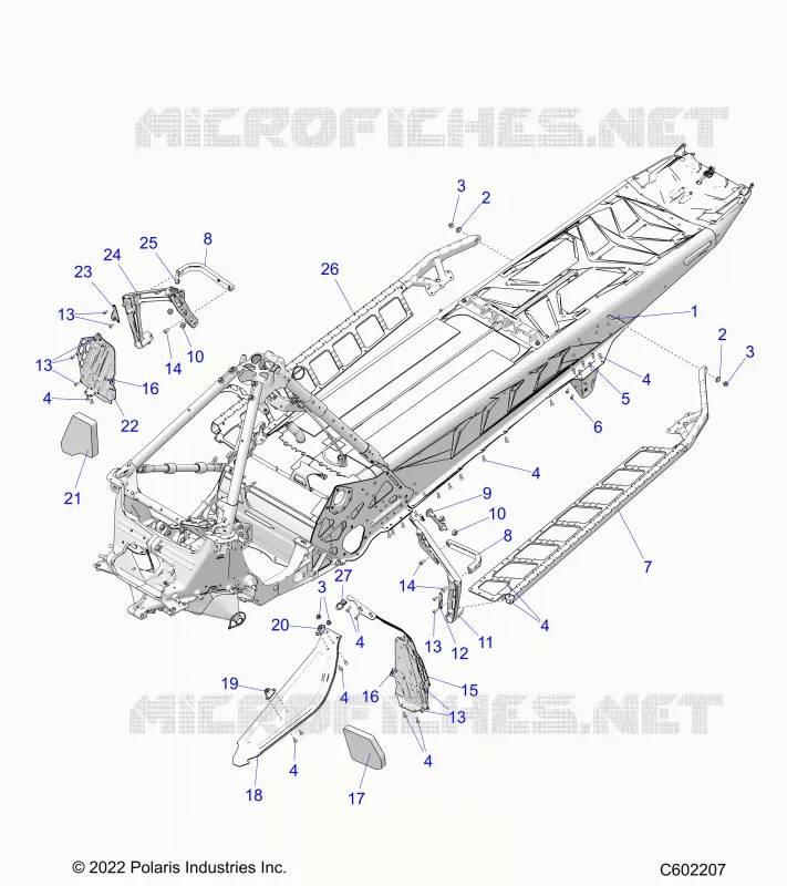 CHASSIS, CLUTCH GUARD, FOOTRESTS, AND RUNNING BOARDS