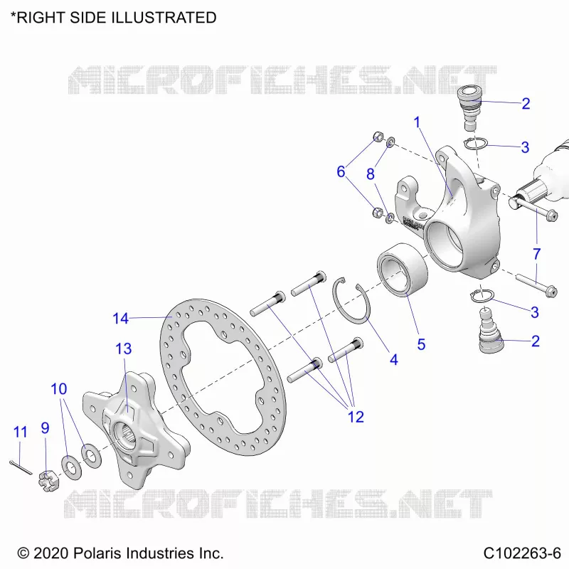 FRONT SUSPENSION HUB, KNUCKLE AND BRAKE DISC