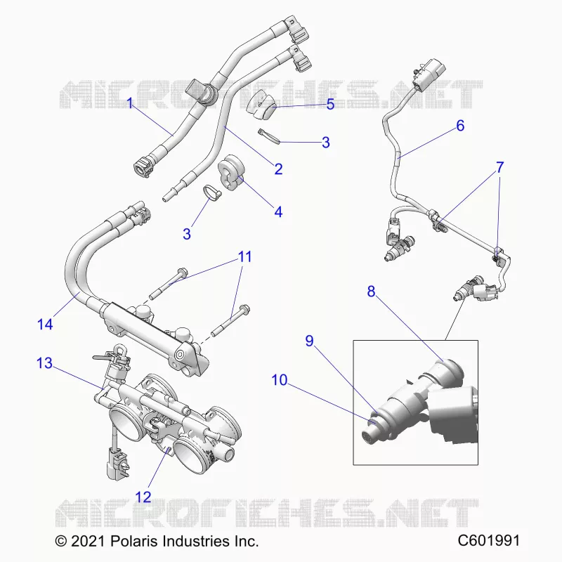 FUEL SYSTEM, RAIL, LINES AND THROTTLE BODY