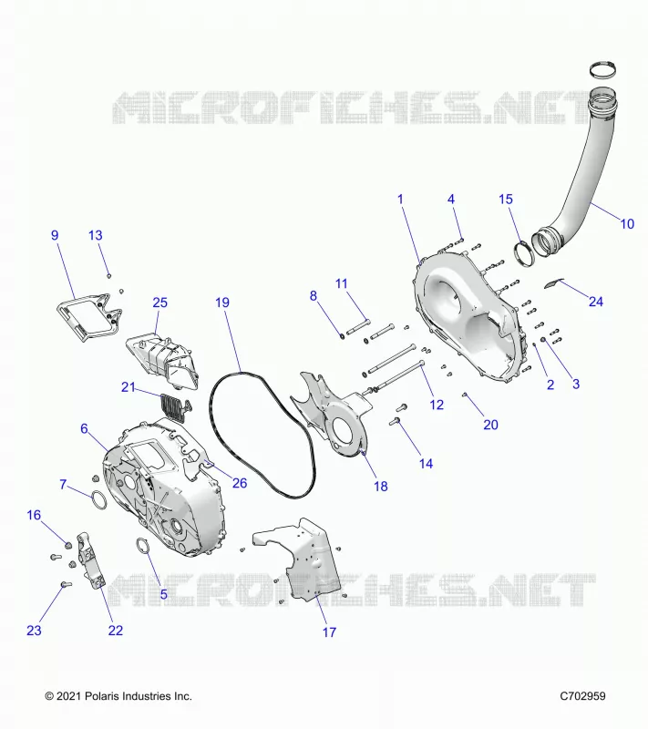 DRIVE TRAIN, CLUTCH COVER AND DUCTING