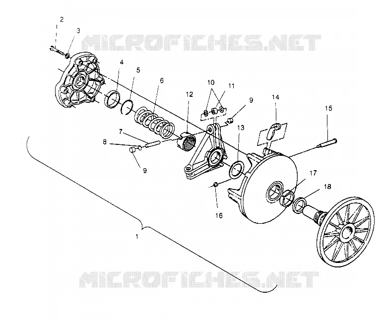 DRIVE CLUTCH ASSEMBLY XLT 0950756, XLT SKS 0950556,  XLT SKS EURO E950556   (4928842884C003)