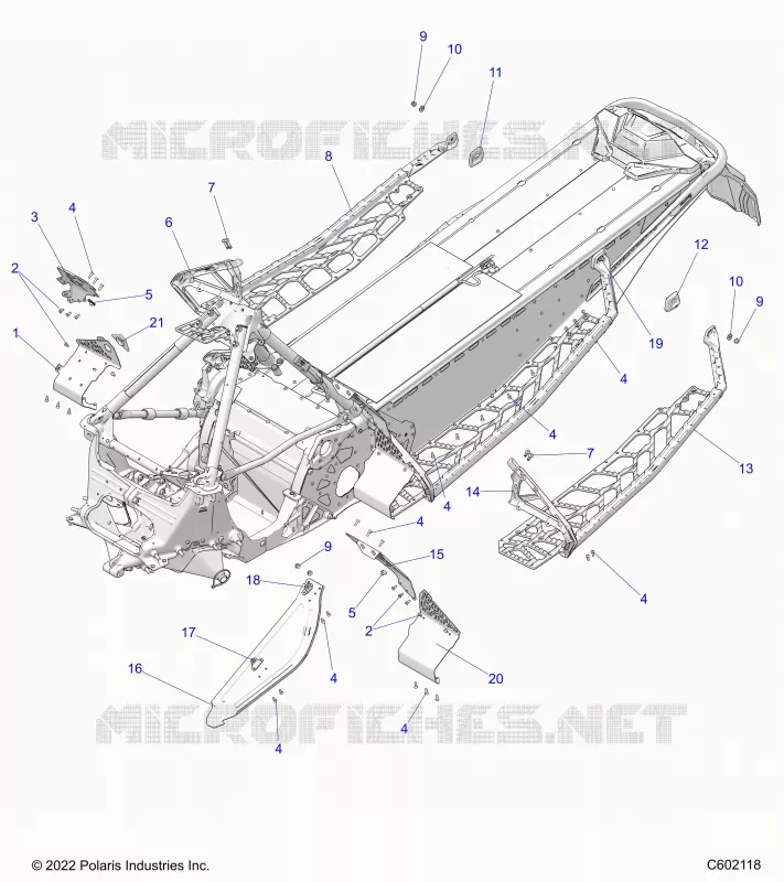 CHASSIS, CLUTCH GUARD, FOOTRESTS, AND RUNNINGBOARDS