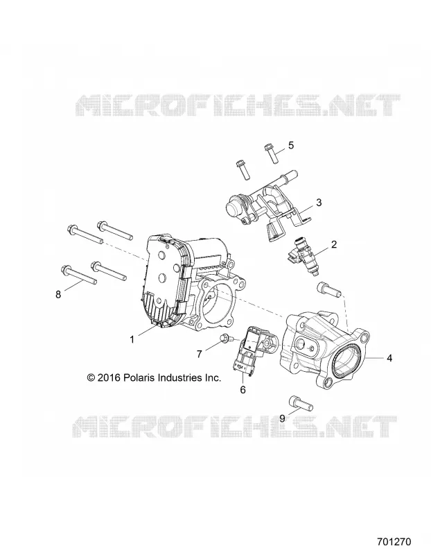 ENGINE, THROTTLE BODY AND FUEL RAIL
