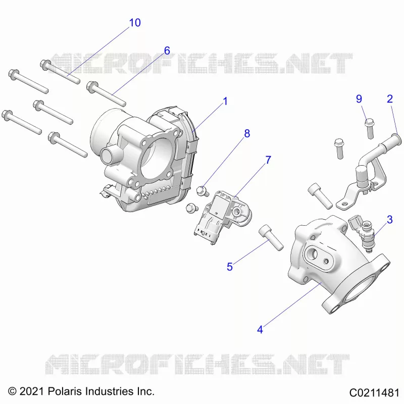 ENGINE, THROTTLE BODY AND FUEL RAIL