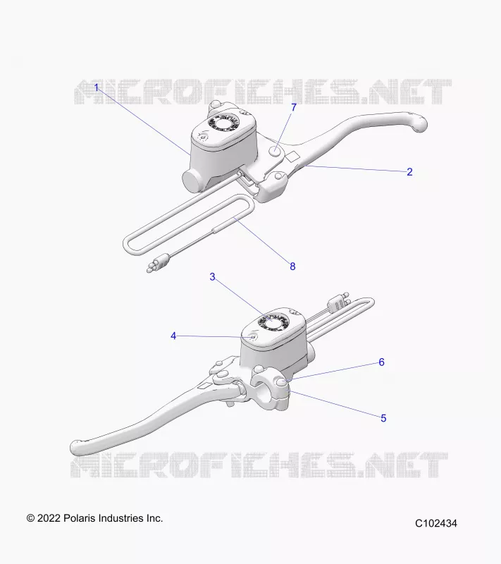 FRONT BRAKE BRAKE LEVER AND MASTER CYLINDER