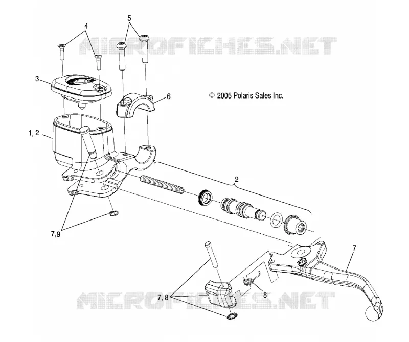FRONT BRAKE BRAKE LEVER AND MASTER CYLINDER