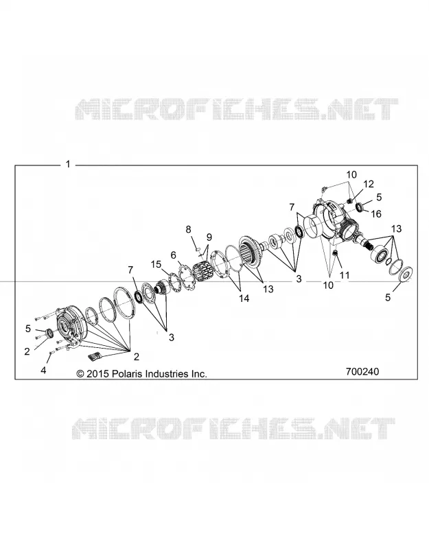 DRIVE TRAIN, FRONT GEARCASE INTERNALS- R21MAS57CK (700240)