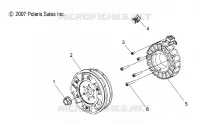 ENGINE, STATOR AND FLYWHEEL