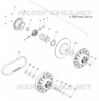 DRIVE TRAIN, SECONDARY CLUTCH AND DRIVE BELT