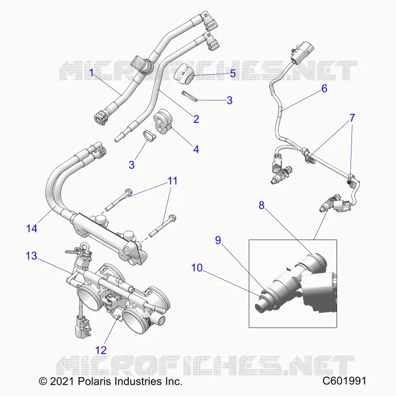FUEL SYSTEM, RAIL, LINES AND THROTTLE BODY