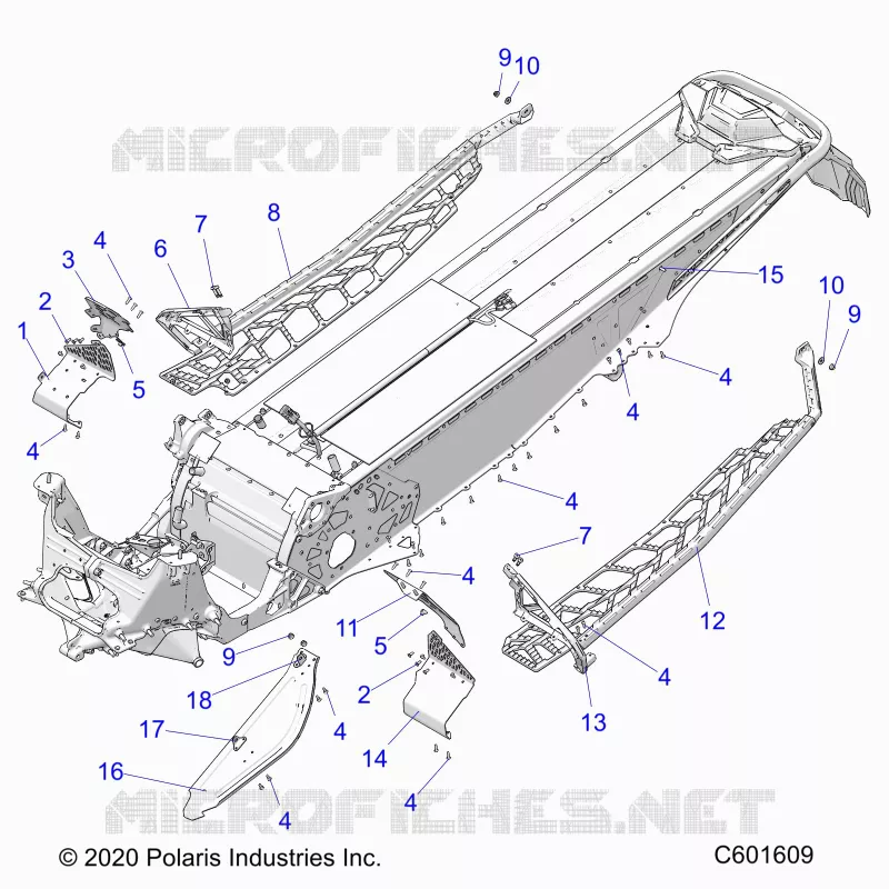 CHASSIS, CLUTCH GUARD, FOOTRESTS, AND RUNNINGBOARDS