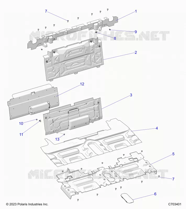 REAR BODYWORK CLOSEOFF, CENTER PANELS