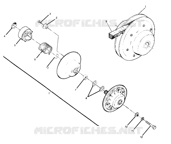 DRIVEN CLUTCH ASSEMBLY  250 4X4 (4919791979029A)
