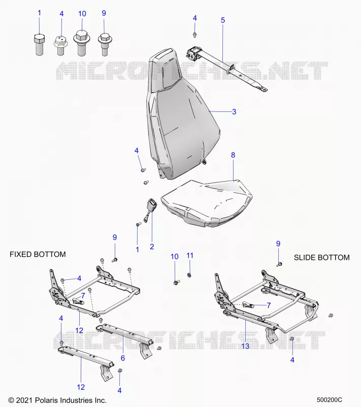 SEAT (PASSENGER) AND SEAT BELT MOUNTING