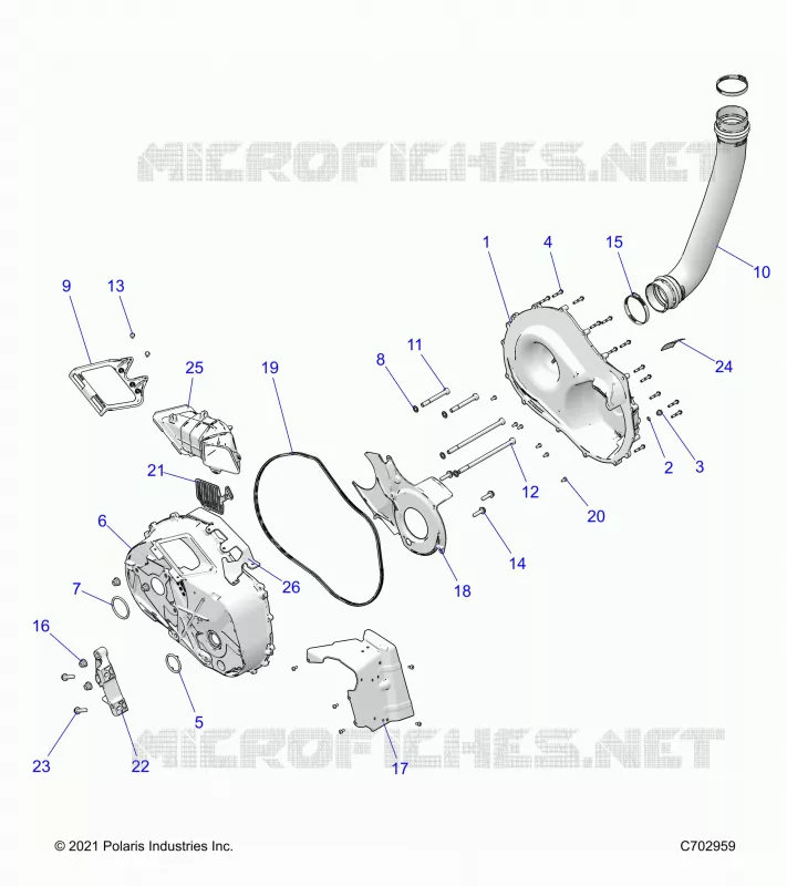 DRIVE TRAIN, CLUTCH COVER AND DUCTING