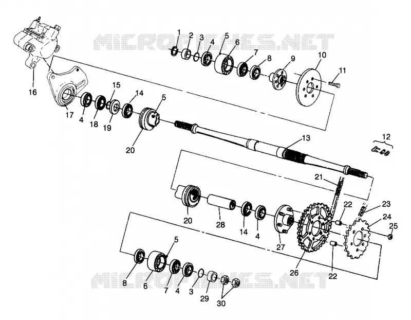 MIDDLE DRIVE ASSEMBLY MAGNUM 6X6