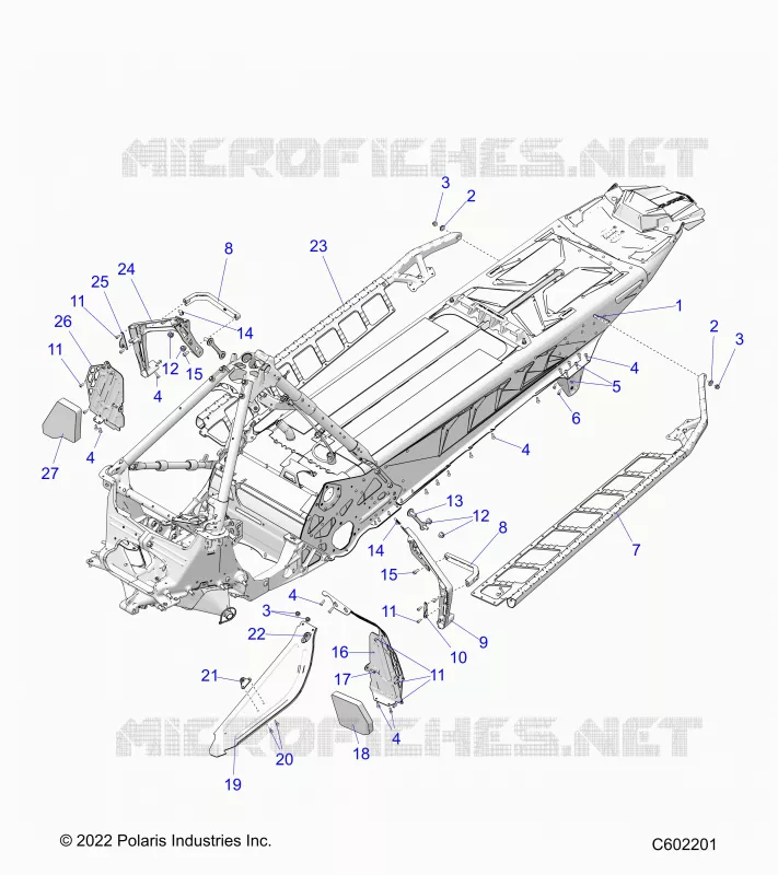 CHASSIS, CLUTCH GUARD, FOOTRESTS, AND RUNNING BOARDS