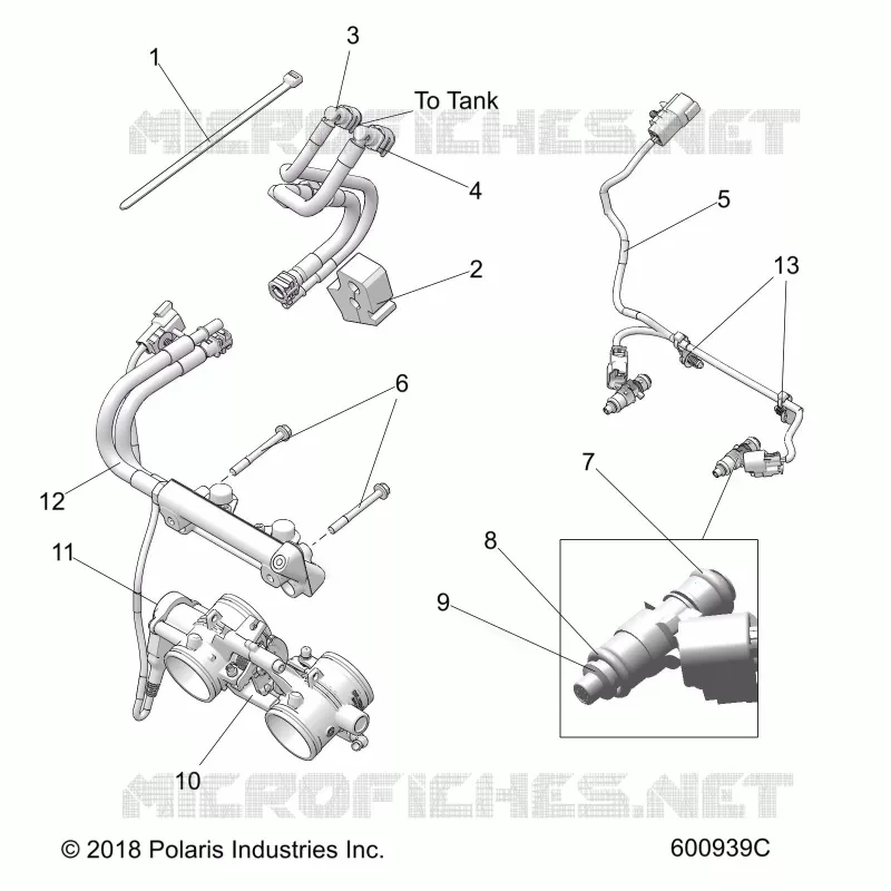 FUEL SYSTEM, RAIL, LINES AND THROTTLE BODY