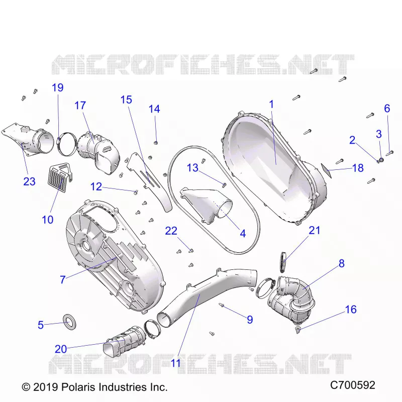 DRIVE TRAIN, CLUTCH COVER AND DUCTING