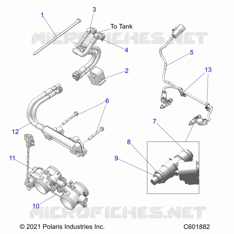 FUEL SYSTEM, RAIL, LINES AND THROTTLE BODY