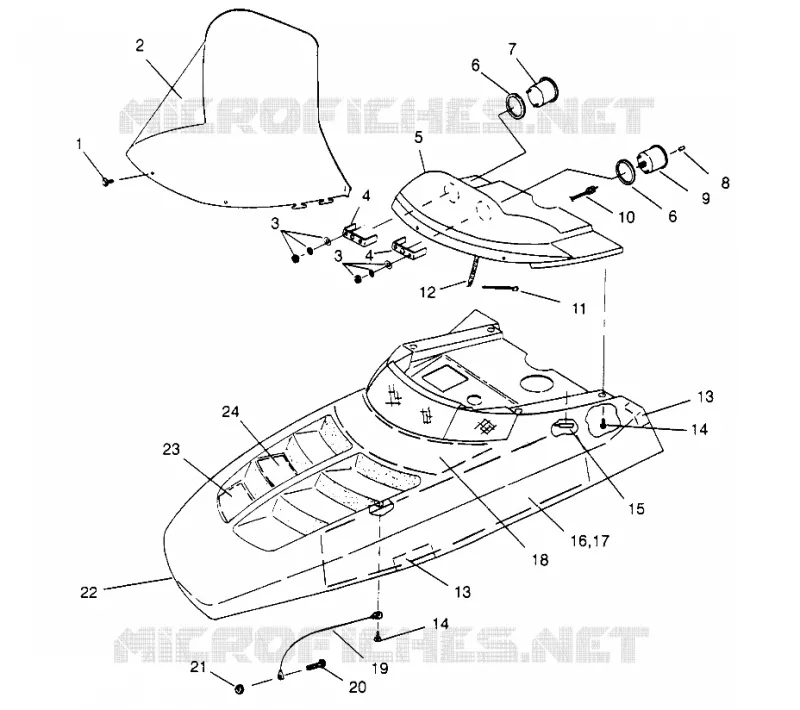 HOOD 500 CARB 0962764, 500 CARB SKS 0962564, 500 CARB SKS E962564 (EURO)  A (4931873187A010)
