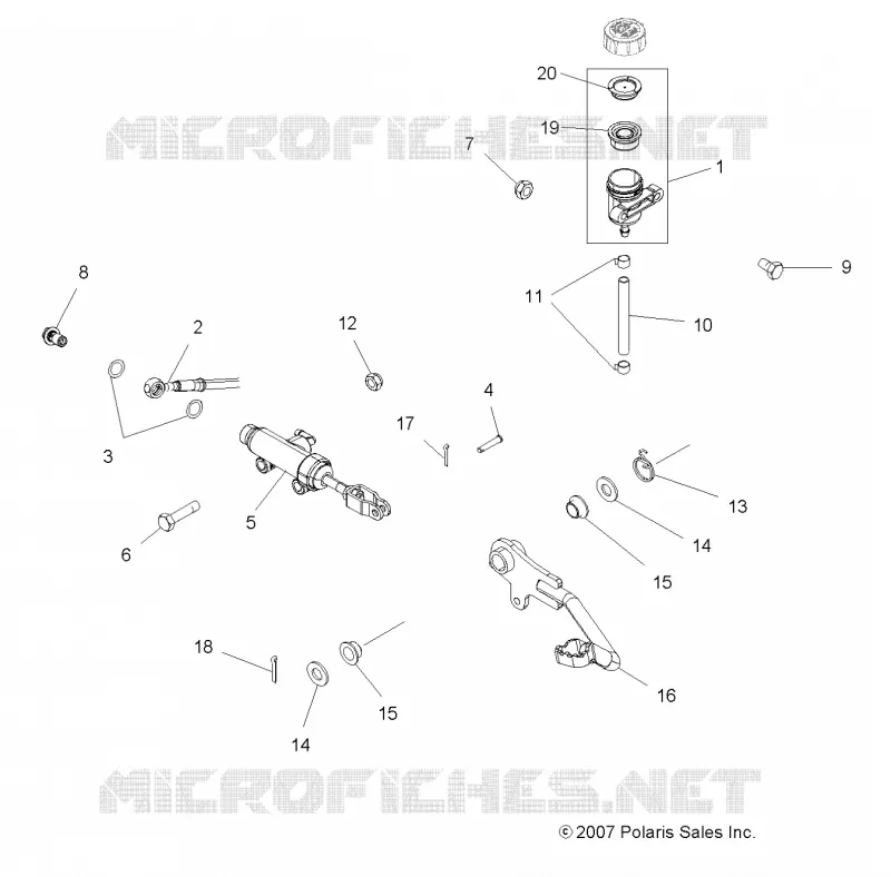 BRAKES, FOOT PEDAL AND MASTER CYLINDER