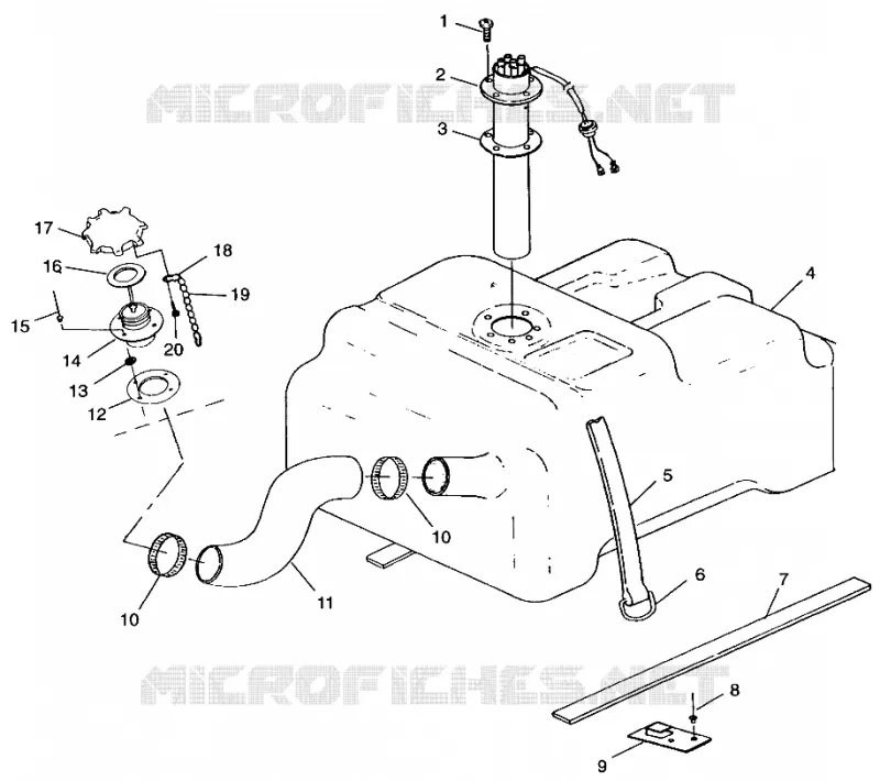 FUEL TANK W/COMBINATION  FUEL PICK-UP AND SENDER SLT 700 B964166 AND  INTL. (4933923392A009)