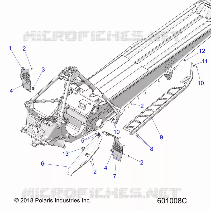 CHASSIS, CLUTCH GUARD, FOOTRESTS, AND RUNNING BOARDS