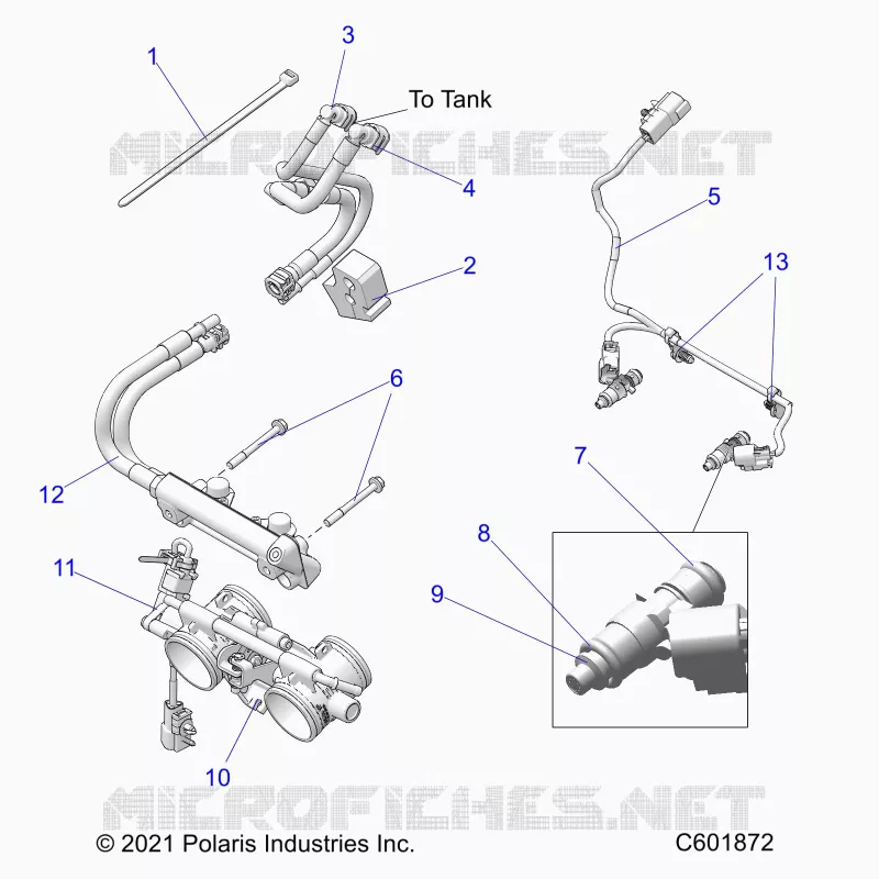 FUEL SYSTEM, RAIL, LINES AND THROTTLE BODY