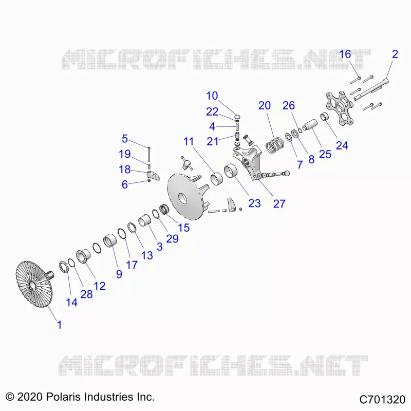 DRIVE TRAIN, PRIMARY CLUTCH R22RSJ99A9/B9  (C701320)