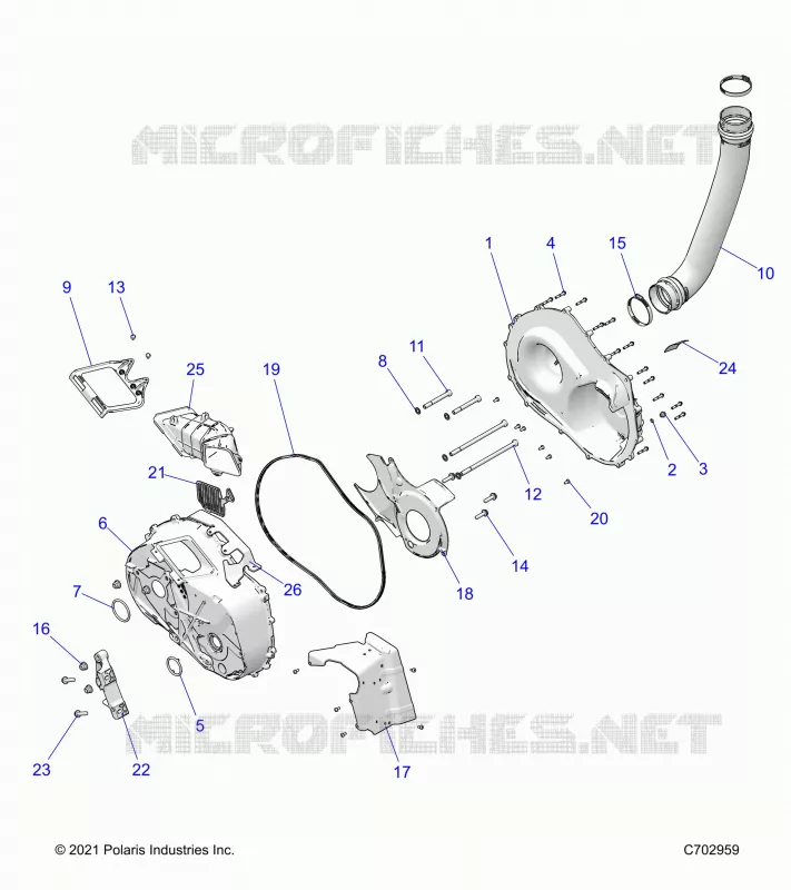 DRIVE TRAIN, CLUTCH COVER AND DUCTING