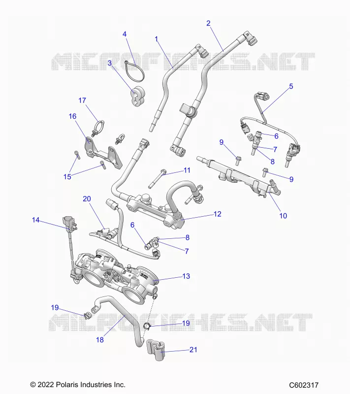 FUEL SYSTEM, RAIL, LINES AND THROTTLE BODY