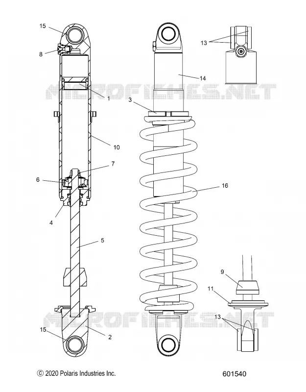 SUSPENSION, REAR SHOCK TRACK, MONOTUBE, 7045533