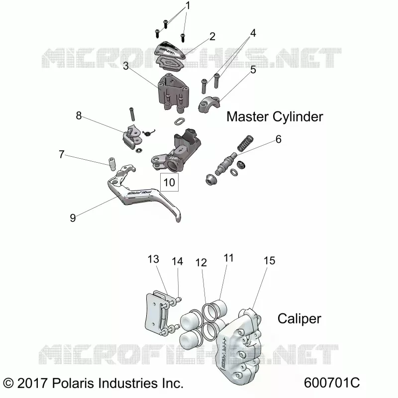 BRAKES, CALIPER AND MASTER CYLINDER ASM.