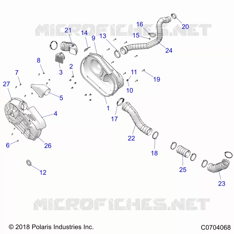 DRIVE TRAIN, CLUTCH COVER AND DUCTING