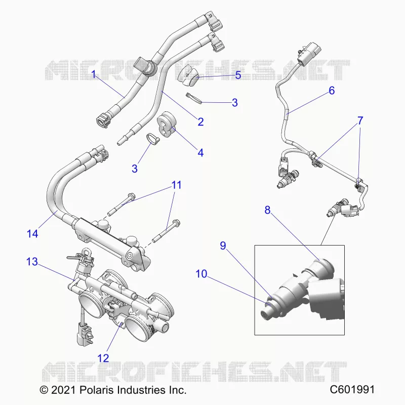 FUEL SYSTEM, RAIL, LINES AND THROTTLE BODY
