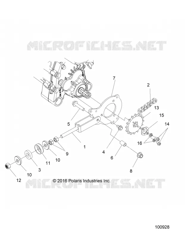 DRIVE TRAIN, CHAIN TENSIONER AND SPROCKET