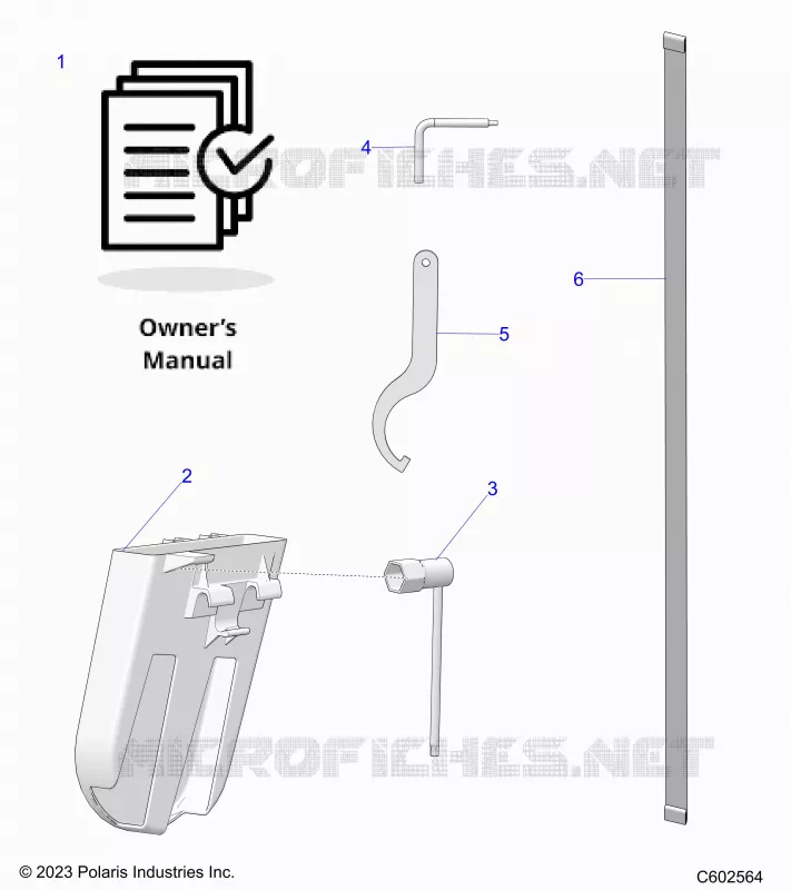 REFERENCES, OWNERS MANUAL, BELT HOLDER, TOOLS