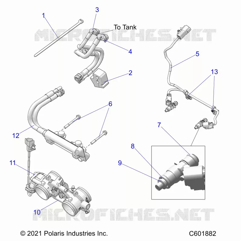 FUEL SYSTEM, RAIL, LINES AND THROTTLE BODY
