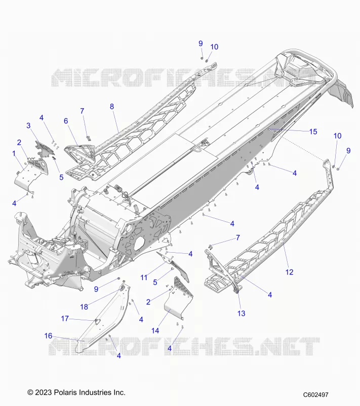 CHASSIS, CLUTCH GUARD, FOOTRESTS, AND RUNNINGBOARDS
